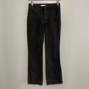 Nine West Kick Flare Jeans Women Size 4 Black High Rise Stretch Denim Pants